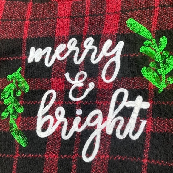 Buffalo Plaid Christmas Sweater 1X Sequence - Picture 3 of 5
